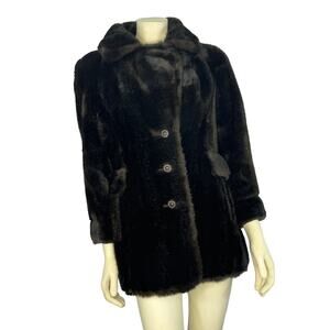 Vintage Grandella styled by Sportowne Fur short coat trimmed with leather size S